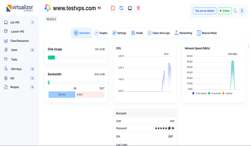 VPS Control Panel